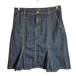 Eddie Bauer Womens 8 Denim Flared Skirt casual vacation retro classic casual